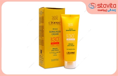 کرم ضد آفتاب مخصوص پوست‌های حساس و نازک مدل (Mineral Sunscreen) برند سینره